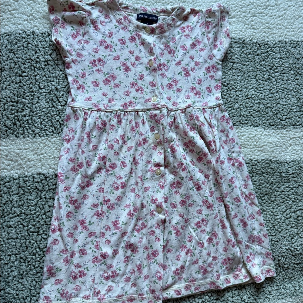 Vintage Ralph Lauren White Sundress with Flutter Sleeves